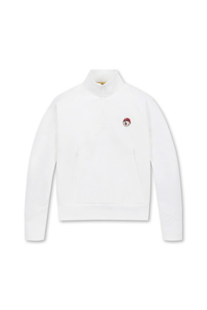 (WOMEN) Reglan Sleeve Half Zip-up Sweatshirt(White)