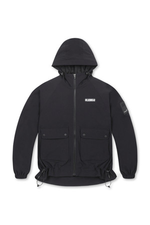 (WOMEN) Hooded Shirring Jacket(Black)