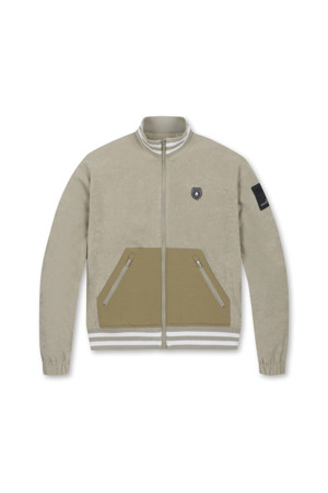 (WOMEN) Woven Pocket Fleece Jacket(Beige)