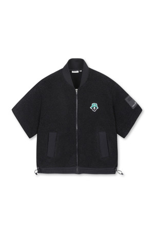 (WOMEN) Short Sleeve Fleece Jacket(Black)