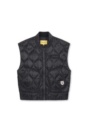 (WOMEN) Color Arrangment Quilted Vest (Black)