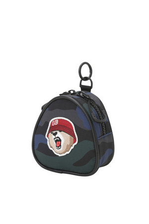 (UNI) Camo Patterned V Bear Ball Pouch(Navy)