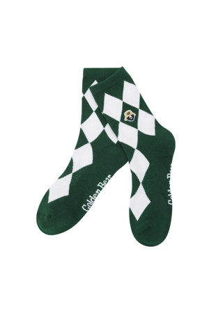 (UNI) Argyle Pattern Mid-Length Socks