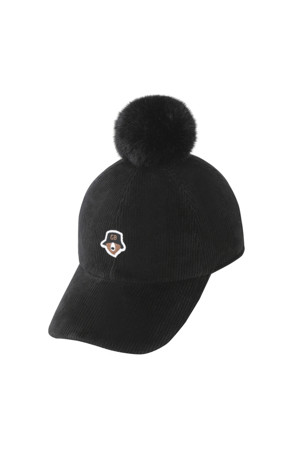 (WOMEN) Corduroy PomPom Ballcap(Black)