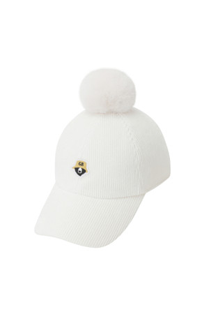 (WOMEN) Corduroy PomPom Ballcap(Ivory)