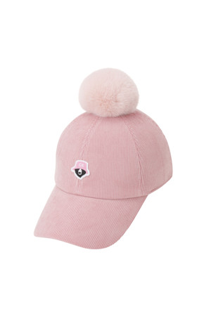 (WOMEN) Corduroy PomPom Ballcap(Pink)