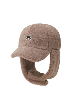 (WOMEN) Earflap Pile Fleece Trappercap(Brown)