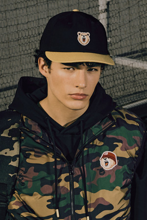 (UNI) Color Blocked V Bear Ballcap(Black)