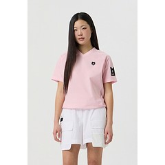 (WOMEN) Mesh V-Neck Short-Sleeve T-Shirt-a