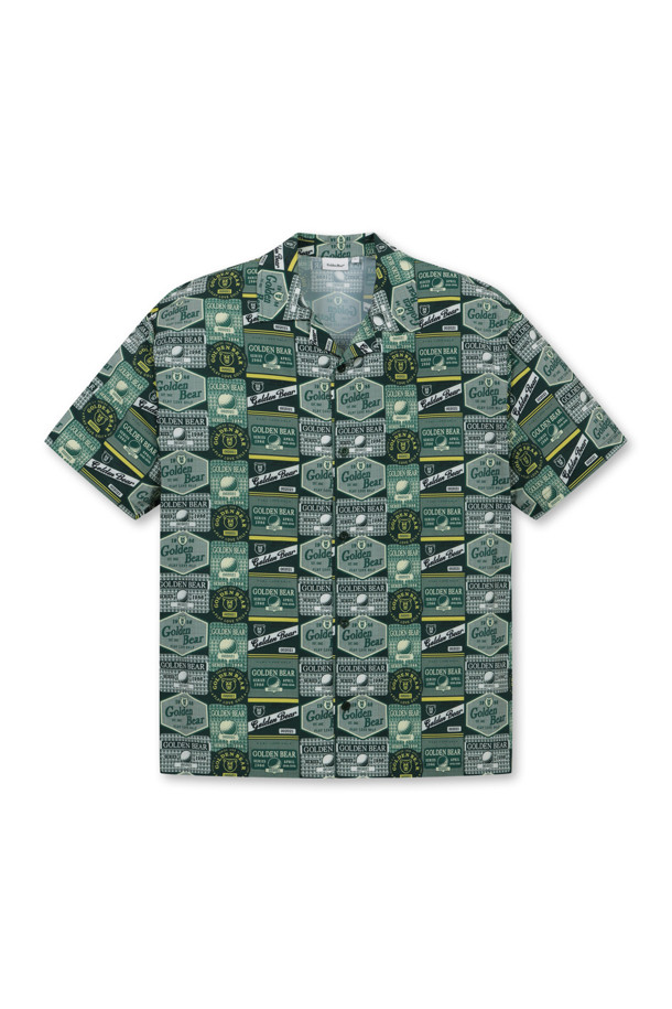 Golden Bear - 반팔셔츠 - (UNI) All-Over Printed Open Collar Shirts					 					 					