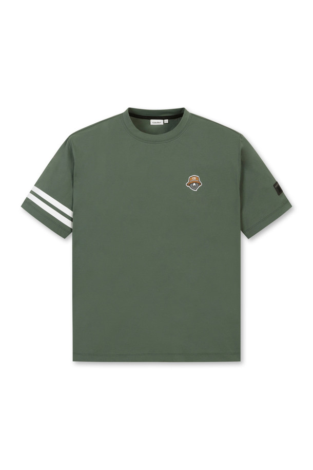 Golden Bear - 반팔티셔츠 - (UNI) Contrast Line Printed Crewneck T-shirt