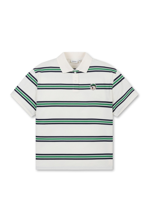 Golden Bear - 반소매 티셔츠 - (WOMEN) Stripe Polo Short-sleeve T-Shirt