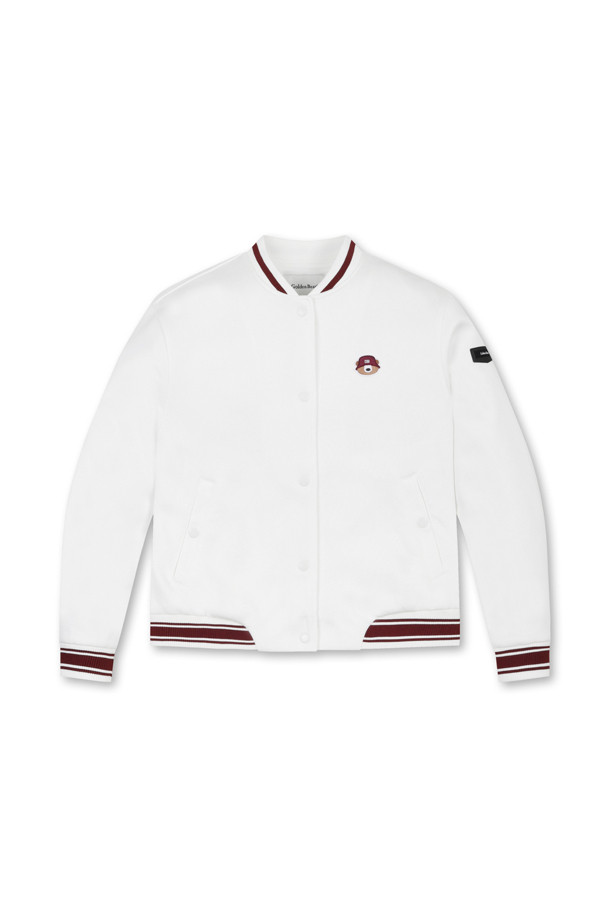 (W) 네오프렌 바시티 재킷은 여성 골퍼 및 일상복을 위한 스포티하고 캐주얼한 아우터입니다. 아이보리와 와인 두 가지 색상으로 출시되었으며, 봄, 가을, 겨울 시즌에 착용하기 좋습니다. 슬림핏 디자인의 레귤러 기장이며, 네오프렌 소재로 제작되어 보통에서 두꺼운 두께감을 자랑합니다. 백면 뉴베어 아플리케 그래픽, 넥, 소매단, 밑단의 티오 컬러 립조직 배색, 스냅버튼 포켓, 왼쪽 가슴 뉴베어 자수 와펜, 왼쪽 팔 오각형 티오 와펜 등의 디테일이 돋보입니다. 신축성이 있어 편안하게 착용 가능하며 비침 걱정 없이 즐길 수 있습니다.
