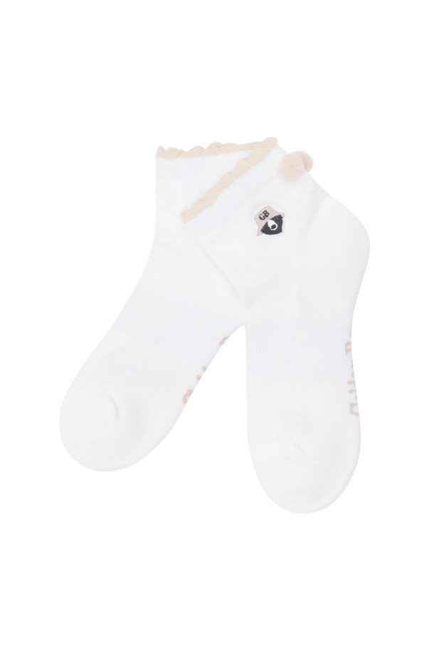 Golden Bear - 양말 - (WOMEN) Shirring Pompom Socks