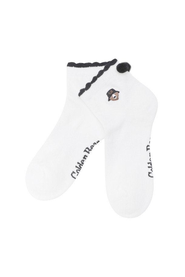 Golden Bear - 양말 - (WOMEN) Shirring Pompom Socks