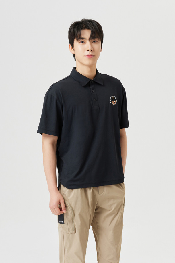 Golden Bear - 반팔티셔츠 - (UNI) Button Down Solid Collar T-shirt