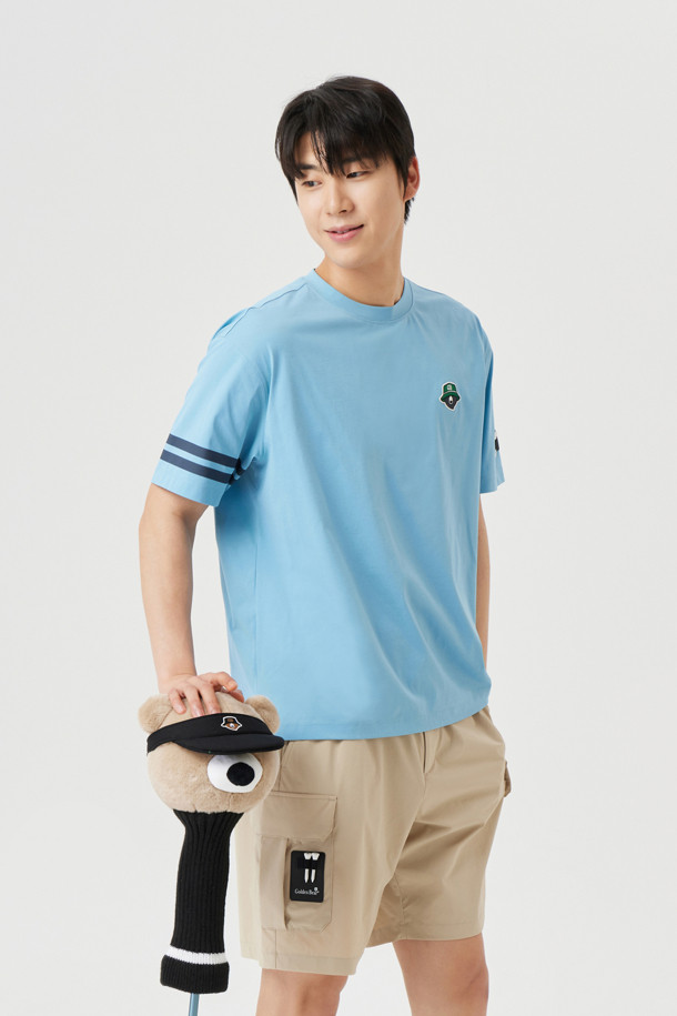 Golden Bear - 반팔티셔츠 - (UNI) Contrast Line Printed Crewneck T-shirt
