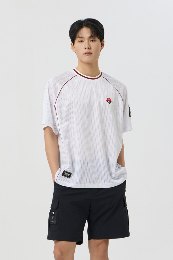 Golden Bear - 반팔 상의 - (UNI) Printed Back Mesh V-Neck Jersey					 					 					