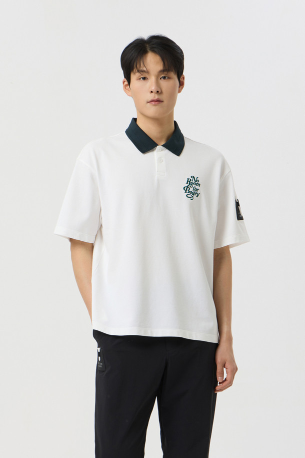 Golden Bear - 반팔티셔츠 - Slogan EMB Contrast Collar T-shirt