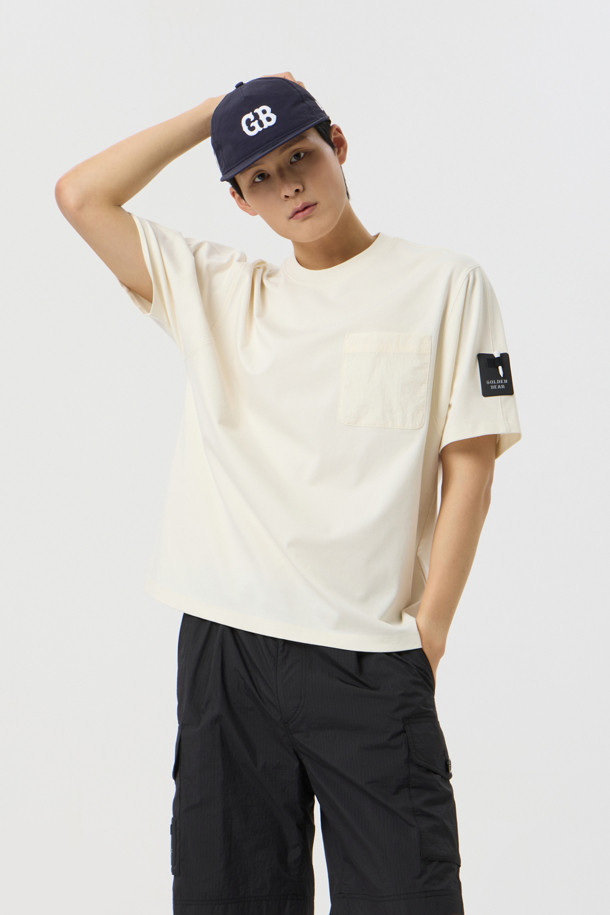 Golden Bear - 반팔티셔츠 - Ribstop Pocket Patched Crewneck T-shirts					 					 					