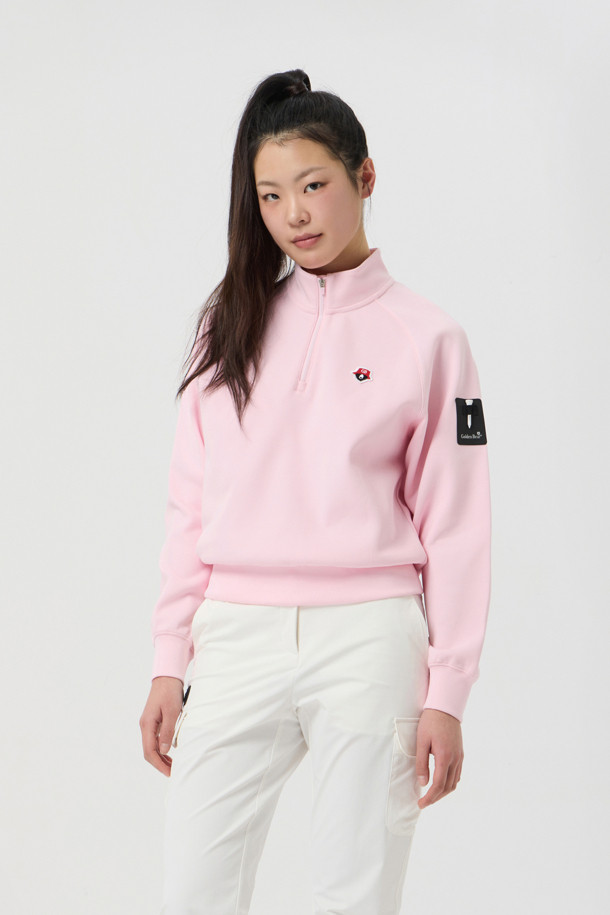 Golden Bear - 긴소매 티셔츠 - (WOMEN) Back Graphic Half-Zip T-shirt					 					 					