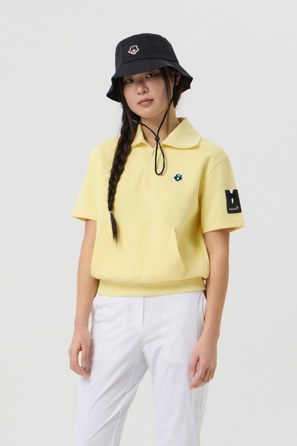 Golden Bear - 반소매 티셔츠 - (WOMEN) Half-Zip up T-shirt					 					 					