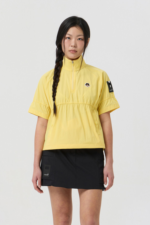 Golden Bear - 반소매 티셔츠 - (WOMEN) Shirred Half-Zip T-Shirt