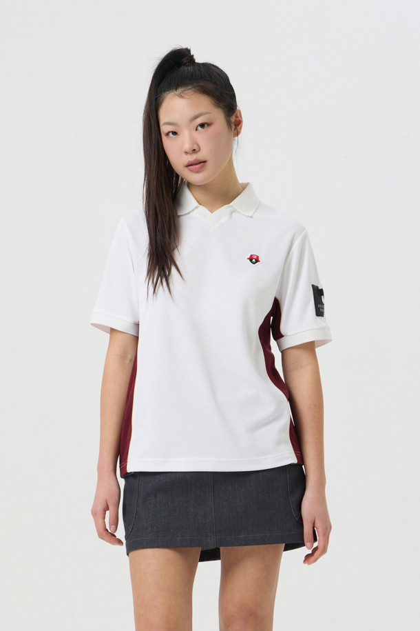 Golden Bear - 반소매 티셔츠 - (WOMEN) Solid Mesh Polo Shirt					 					 					