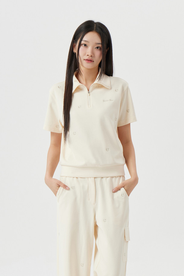 Golden Bear - 반소매 티셔츠 - (W) Moon Embroidery Set Up