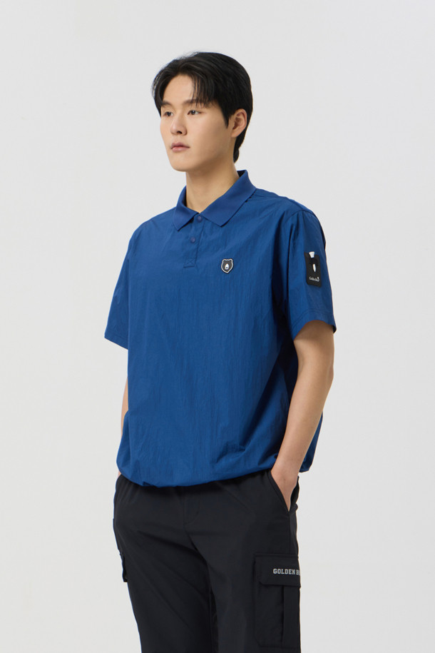 Golden Bear - 반팔티셔츠 - Ribstop 1/2 Sleeves Collar Sweatshirt