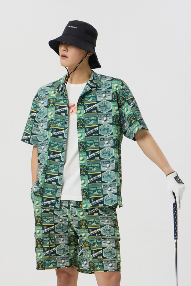 Golden Bear - 반팔셔츠 - (UNI) All-Over Printed Open Collar Shirts					 					 					