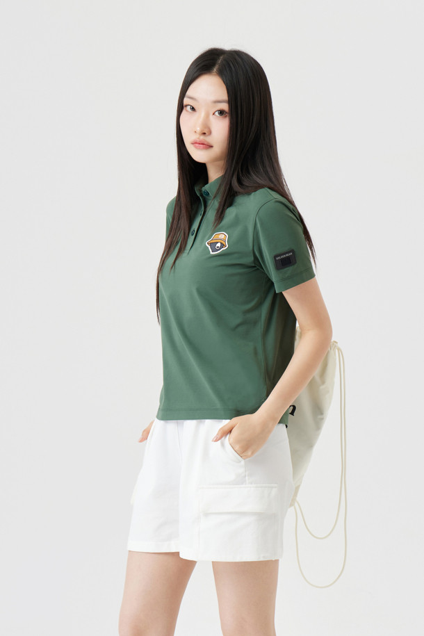 Golden Bear - 반팔티셔츠 - (UNI) Button Down Solid Collar T-shirt