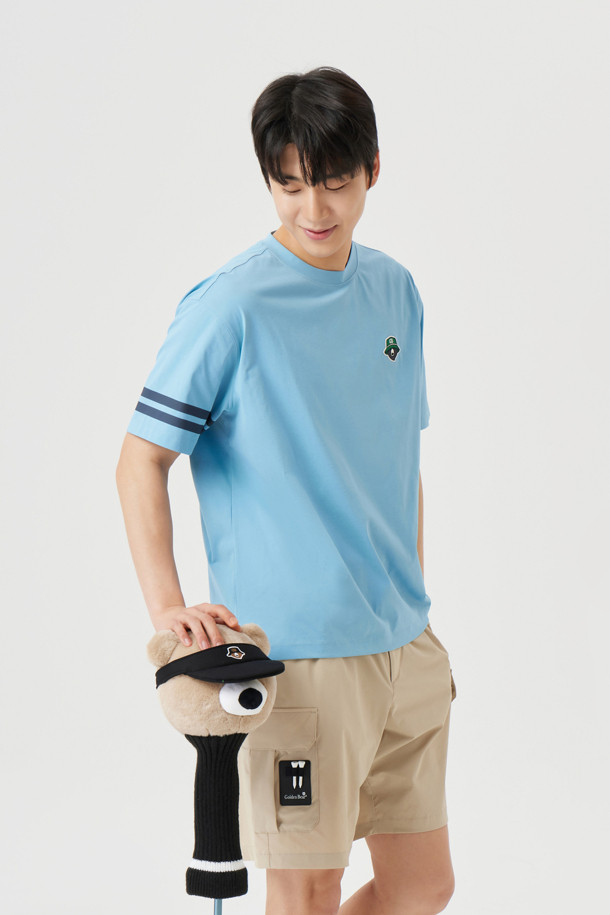 Golden Bear - 반팔티셔츠 - (UNI) Contrast Line Printed Crewneck T-shirt