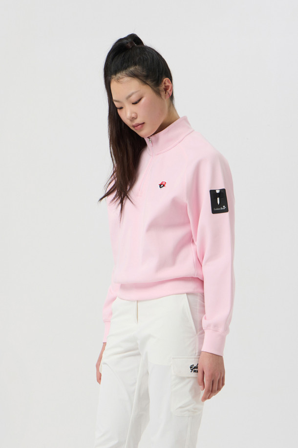 Golden Bear - 긴소매 티셔츠 - (WOMEN) Back Graphic Half-Zip T-shirt					 					 					