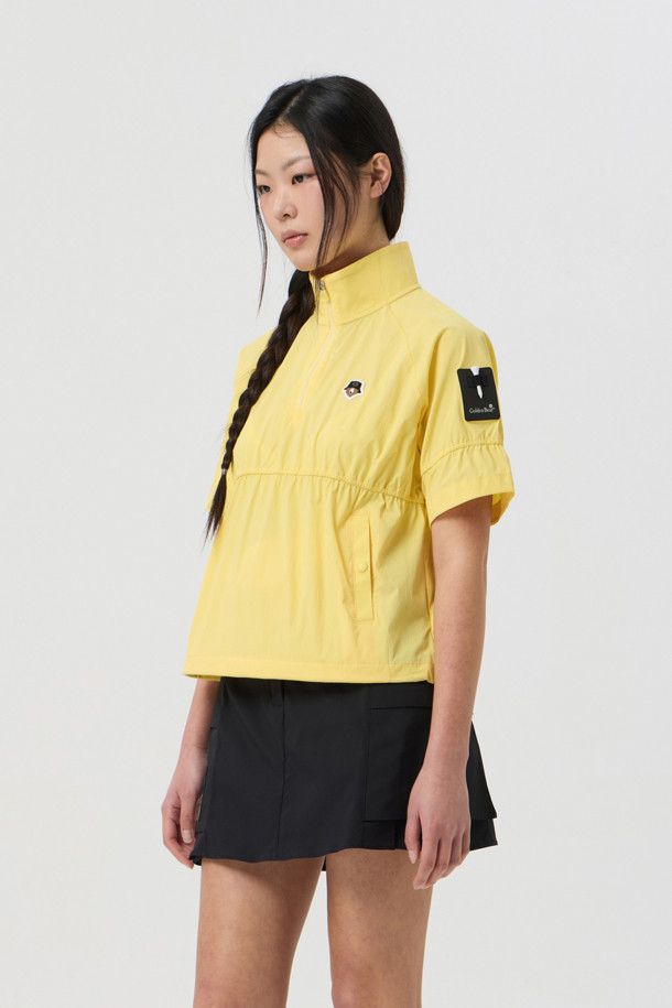 Golden Bear - 반소매 티셔츠 - (WOMEN) Shirred Half-Zip T-Shirt