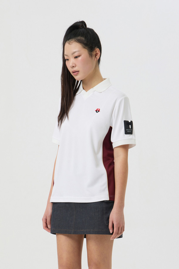 Golden Bear - 반소매 티셔츠 - (WOMEN) Solid Mesh Polo Shirt					 					 					