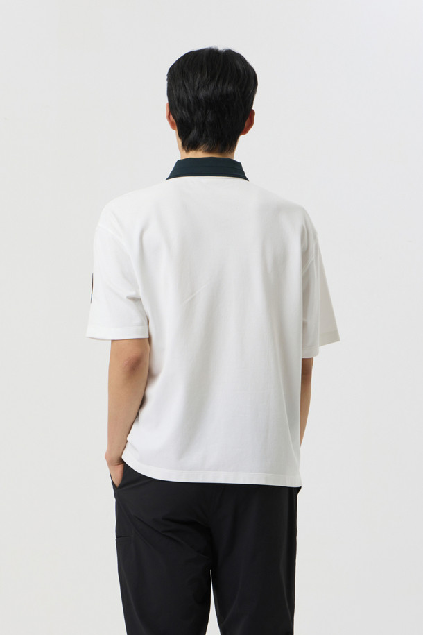 Golden Bear - 반팔티셔츠 - Slogan EMB Contrast Collar T-shirt