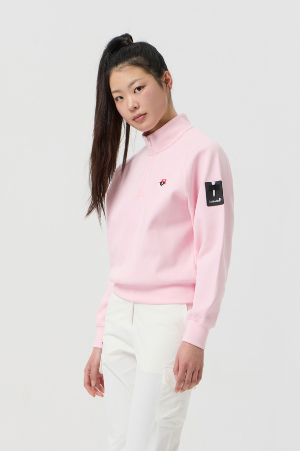 Golden Bear - 긴소매 티셔츠 - (WOMEN) Back Graphic Half-Zip T-shirt					 					 					