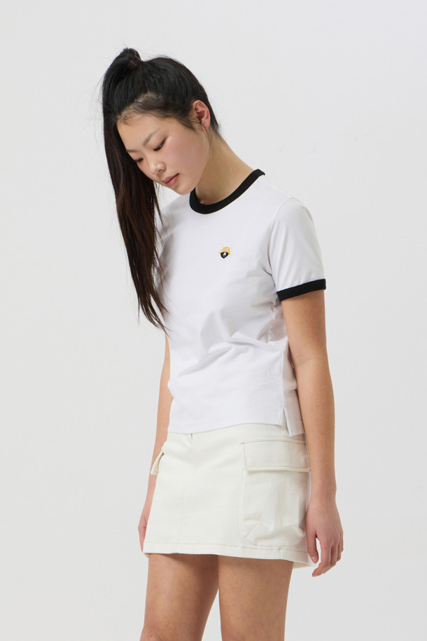 Golden Bear - 반소매 티셔츠 - (WOMEN) Ringer Short-Sleeve Round T-Shirt