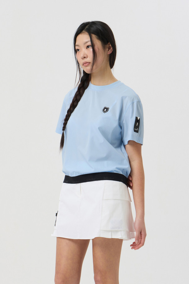 Golden Bear - 반소매 티셔츠 - (WOMEN) Stretch Woven Round T-Shirt