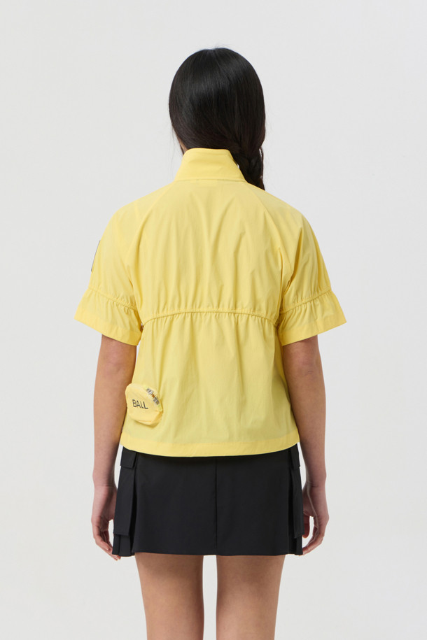 Golden Bear - 반소매 티셔츠 - (WOMEN) Shirred Half-Zip T-Shirt