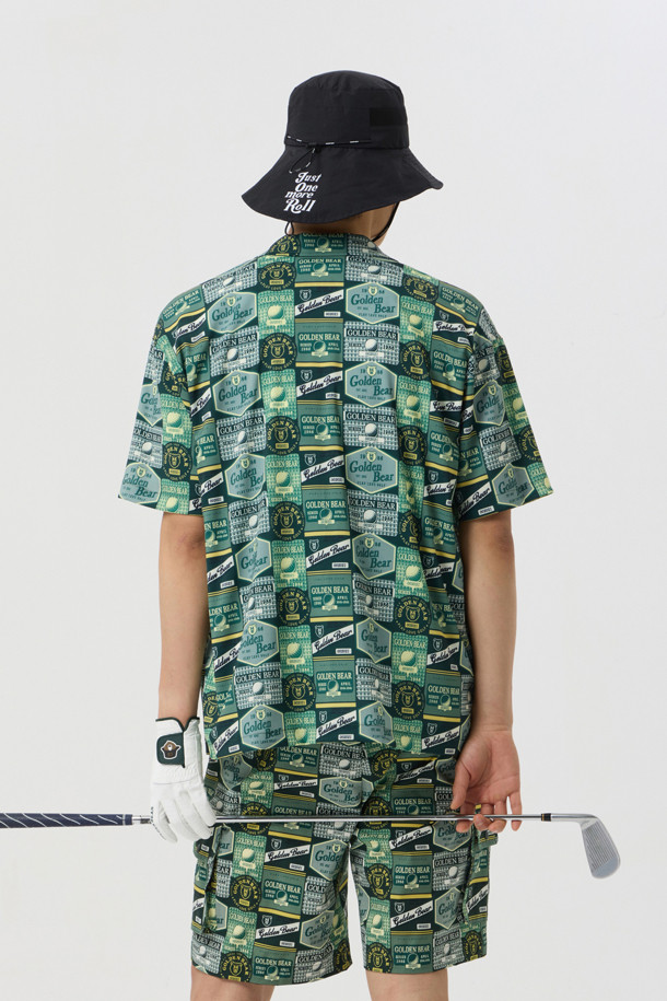 Golden Bear - 반팔셔츠 - (UNI) All-Over Printed Open Collar Shirts					 					 					