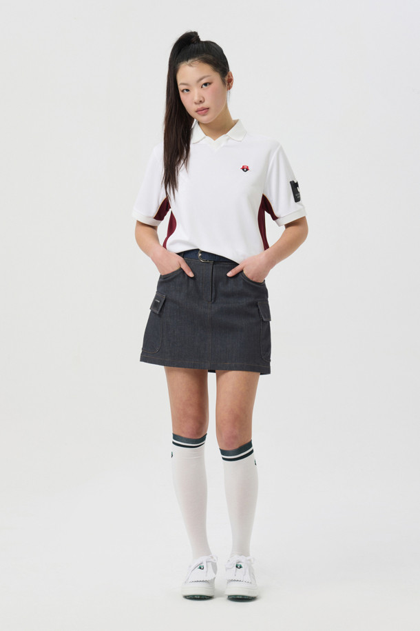 Golden Bear - 미니스커트 - (WOMEN) Denim-like Skirt					 					 					