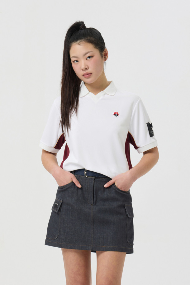 Golden Bear - 반소매 티셔츠 - (WOMEN) Solid Mesh Polo Shirt					 					 					