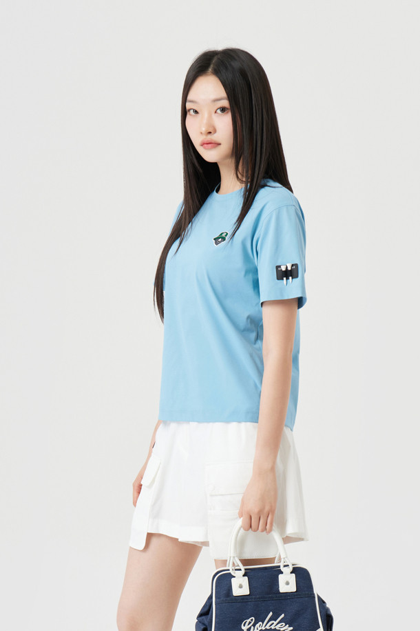 Golden Bear - 반팔티셔츠 - (UNI) Contrast Line Printed Crewneck T-shirt