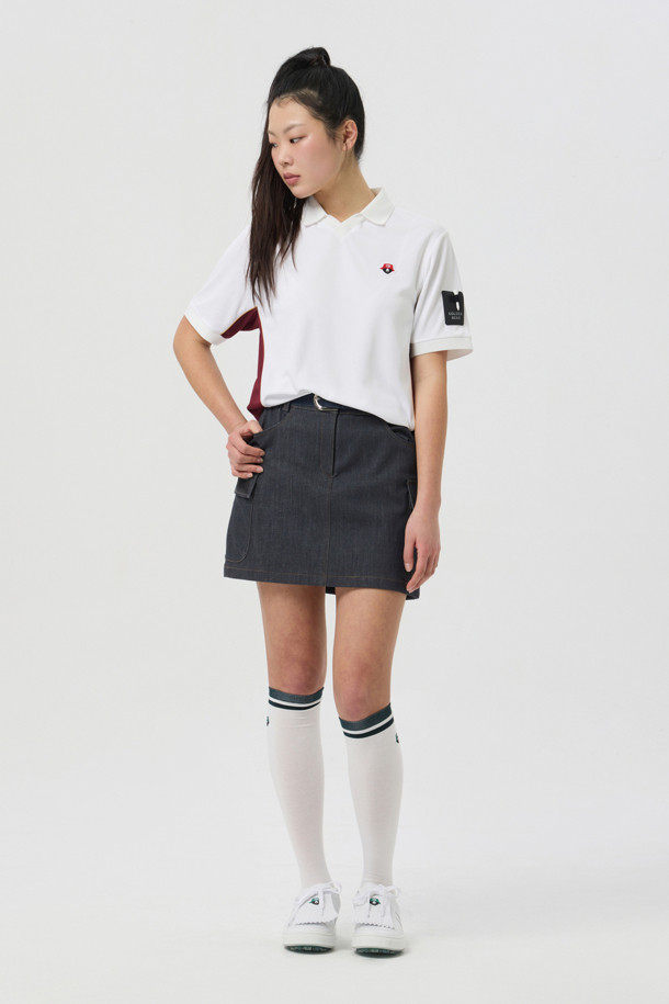 Golden Bear - 미니스커트 - (WOMEN) Denim-like Skirt					 					 					