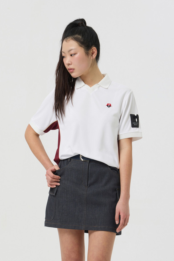 Golden Bear - 반소매 티셔츠 - (WOMEN) Solid Mesh Polo Shirt					 					 					