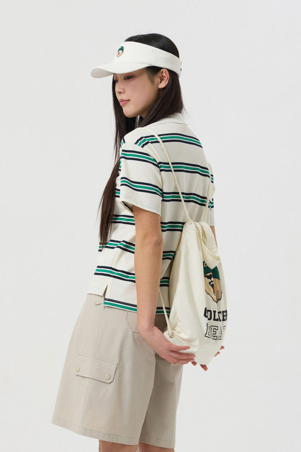 Golden Bear - 반소매 티셔츠 - (WOMEN) Stripe Polo Short-sleeve T-Shirt