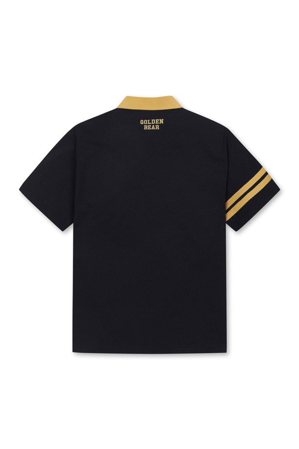 Golden Bear - 반팔티셔츠 - Contrast Color Lined Collar Shirt