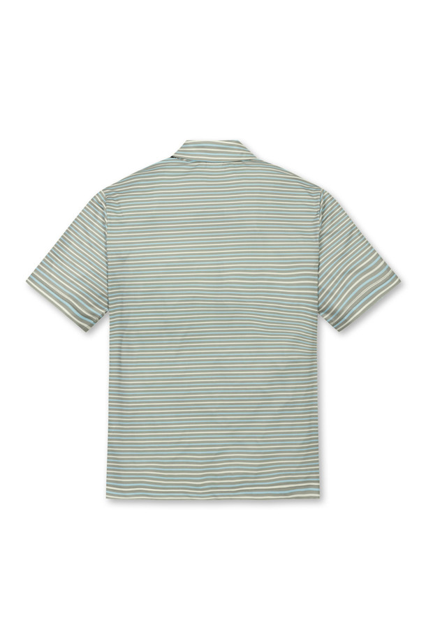 Golden Bear - 반팔티셔츠 - Printed Stripe Polo T-shirt